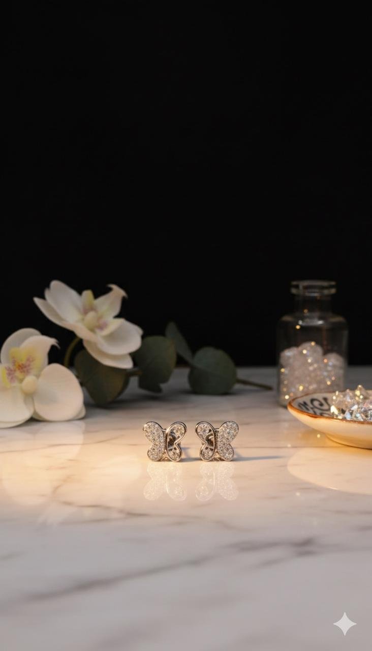 92.5  STONE STUDDED BUTTERFLY STUDS